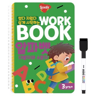 레벨릭스 썼다 지웠다 쉽게 시작하는 워크북 알파벳 대문자와 소문자, 혼합색상