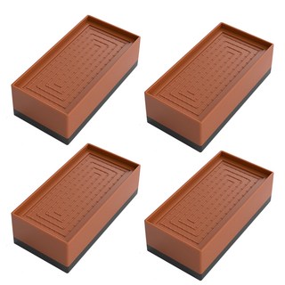 WIDE VIEW 傢俱防滑墊高塊4件組 029 長方形棕色, 1組
