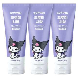 ATEX 兒童用酷洛米含氟牙膏 蘋果香, 80g, 3個