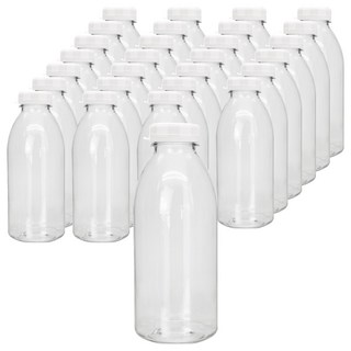 mir 高強度優質透明PET圓形果汁瓶 白色, 28個, 500ml