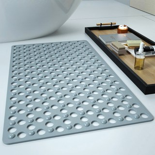 吸盤式浴室按摩防滑墊洞洞款 85 x 57cm 月岩灰 安全舒適, 1個