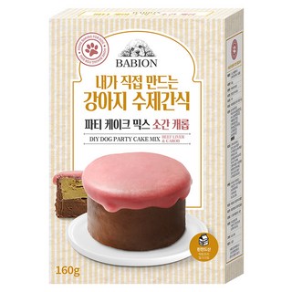 바비온 강아지 파티 케이크 믹스, 혼합맛(소간/캐롭/바나나/단호박/비트), 160g, 1개