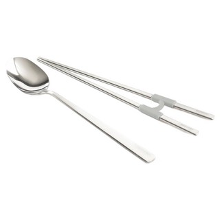 탁가온 유아용 수저세트, 유광 + 그레이, 숟가락 + 젓가락 + 교정기, 1세트