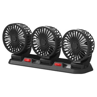 아이엠듀 차량용 USB 3방향 선풍기, 블랙