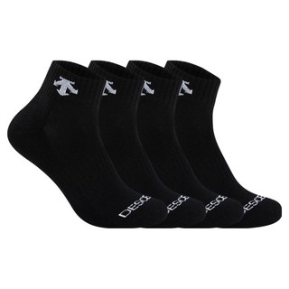 데상트 남성용 스포츠 파일 발등로고 발목양말, 블랙, 4개