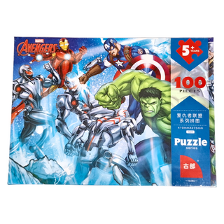 Disney 迪士尼新款幼兒童紙盒平面拼圖 復仇者聯盟 激發兒童潛能, 1盒, 100片