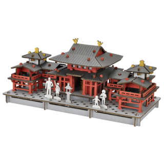 Hacomo PUSU 3D系列 療癒系紙模型 精緻紙模型 益智玩具, 日本平等院鳳凰堂寺院, 1個