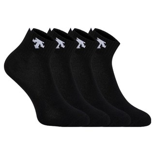 데상트 여성용 목로고 발목양말 4켤레 세트, 블랙, 1세트