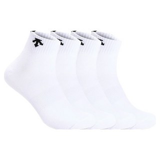 데상트 남성용 목로고 발목양말 4켤레 세트, 화이트, 1세트