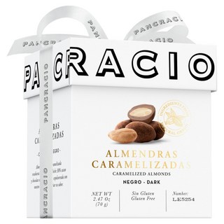 Pancracio 迷你豪華箱杏仁巧克力 焦糖苦杏仁黑杏仁巧克力, 70g, 1個