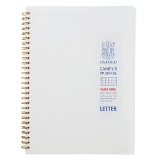 OXFORD 밀크 PP 방안 좌철 스프링노트 Letter 80p, 1개