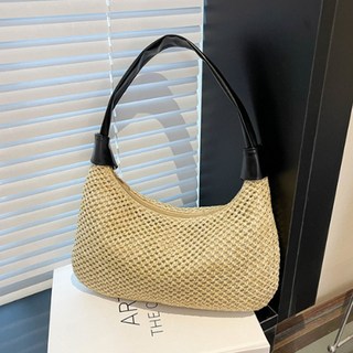 Allode 半月形單肩藤編包