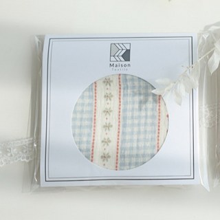[메종텍스타일] 체크인 플라워 이중거즈 손수건