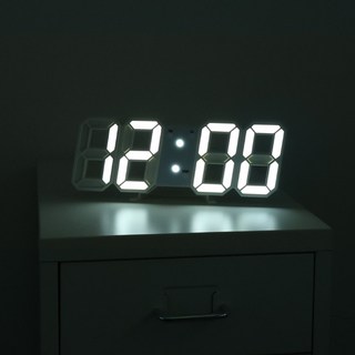 Yeonha LED 靜音數位掛鐘 桌鐘, 白色