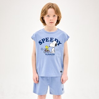 JELISPOON 兒童款 Peanuts 史努比 Speedy 無袖上下裝套組