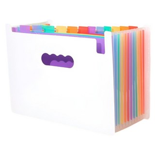 프라리 A4 오픈형 아코디언 포켓 파일케이스 오픈형 25칸, 화이트, 1개