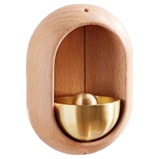 迷你家居 原木門鈴 磁吸式門鈴 玄關出入門 迷你門鈴, 櫸木