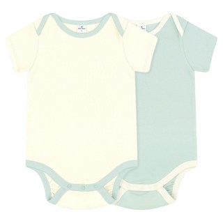 MilkBaby 유아용 베베 반팔 우주복 유아바디수트 2종 세트