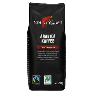 마운트하겐 유기농 아라비카 커피 원두, 홀빈(분쇄안함), 250g, 1개