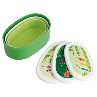 Skater 抗菌單層混合圓形攜帶式容器3件組 SRS3SAG, 1套, 任天堂 PIKMIN