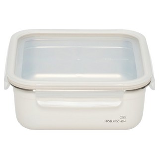 EDELKOCHEN Edelkeeper316不鏽鋼正方形保鮮盒 奶油白, 1個, 保鮮盒 1000ml