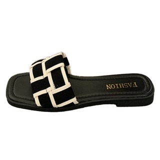 피어니스트 여성용 모티브 스퀘어 위브 플립플롭 슬리퍼