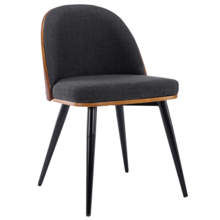 E-home Gail蓋爾布面雅緻曲木休閒餐椅 TFC140B-dgry, 1個, 深灰色