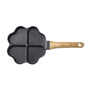 SUNORO 麥飯石愛心早餐鍋/4合1多功能不粘鍋 黑色, 18.5cm, 1個