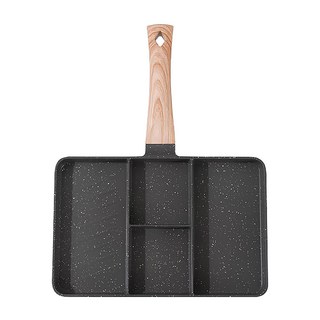 SUNORO 家用多功能麥飯石四孔早餐鍋/4合1平底鍋 黑色, 27cm, 1個