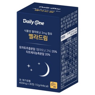 데일리원 식물성 멜라토닌 2mg 함유 멜라드림 30p, 12g, 1개