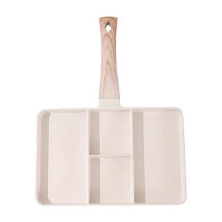 SUNORO 家用多功能麥飯石四孔早餐鍋/4合1平底鍋 白色, 27cm, 1個