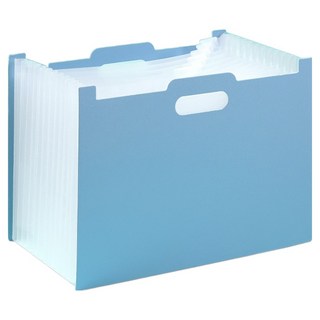 리브에잇 대용량 아코디언 스탠딩 서류정리함 가로형, 하늘, 13단