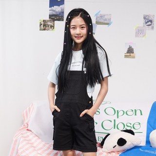 JCB 女童三分丹寧吊帶褲 S348