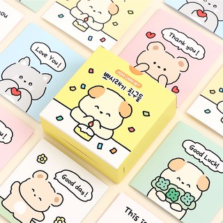 워너디스 러브레 미니 감사 카드 6종 x 4p 세트, 뽀시래기 친구들, 1세트