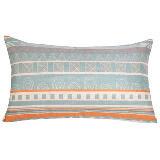 Craftsman In Storage 收納職人 北歐簡約棉麻長型抱枕/腰靠枕/沙發靠枕, 拼貼綠