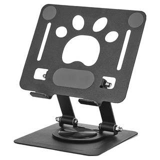 HOHOO 桌上型可折疊金屬360度旋轉貓爪支架, 黑色, 1個, 單一商品