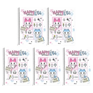 Kakao Friends Golgolz 系列線圈練習本, 白色, 5個