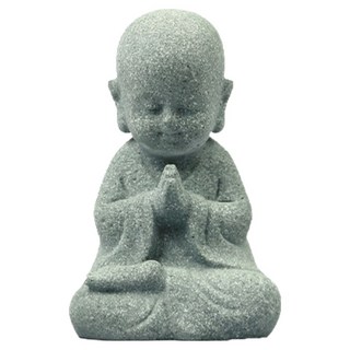 迪米斯僧人佛像, 1個, 石板灰 小僧人祈禱人造石