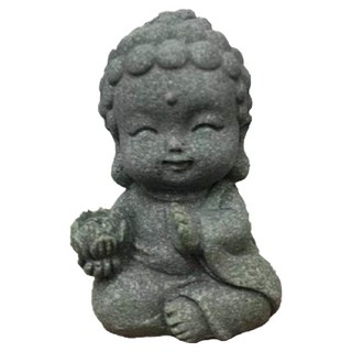 迪米斯僧人佛像, 1個, 石板灰 Q版如來花束蓮花