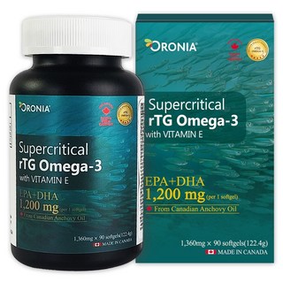 ORONIA 低溫超臨界萃取rTG Omega-3維他命E 122.4g, 90錠, 1個