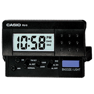 CASIO 卡西歐 輕巧電子鬧鐘 PQ-10-1R, 黑色