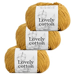 Yarna Lovely Cotton 編織線 45g, 3個, 516 芥末黃