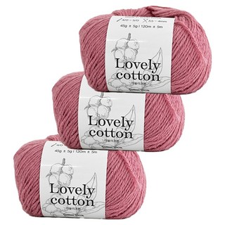 Yarna Lovely Cotton 編織線 45g, 3個, 521 復古玫瑰色