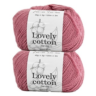 Yarna Lovely Cotton編織線 45g, 2個, 521 復古玫瑰色