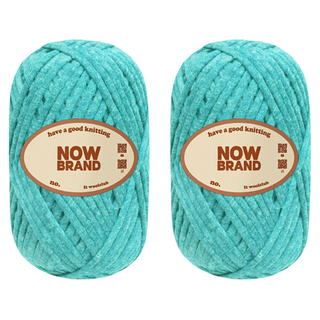 WoolClub NOWBRAND 胖胖管狀布繩編織線 80g, 2個, 236 綠松石混紡