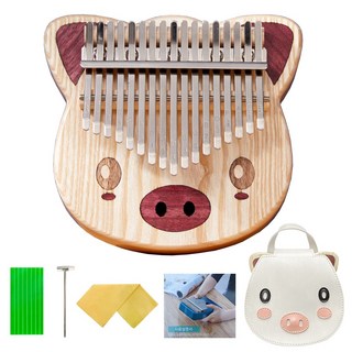 Baira 小豬白蠟木實木 17音卡林巴琴 + 專用琴盒套組 BKH00, 單品