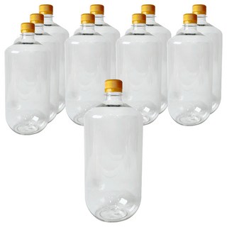 PET塑膠瓶 1L GW+金色蓋子組, 瓶身+瓶蓋, 10組