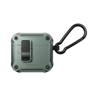 SwitchEasy 魚骨牌 Rugged Shield 耳機保護殼 Airpods 4 適用, 銀霧綠, 1個, 單一商品
