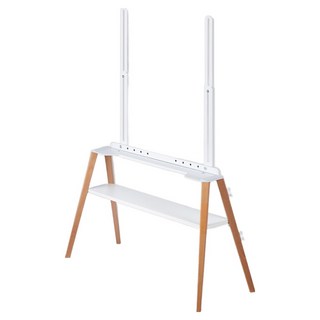 라익미 무타공 벽밀착 이젤 H형 선반 TV 스탠드 64 우드화이트, 64 (우드 화이트), 1개