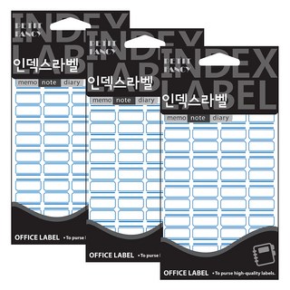 쁘띠팬시 인덱스 라벨 견출지 20-101B, 파란색, 20개입, 3개